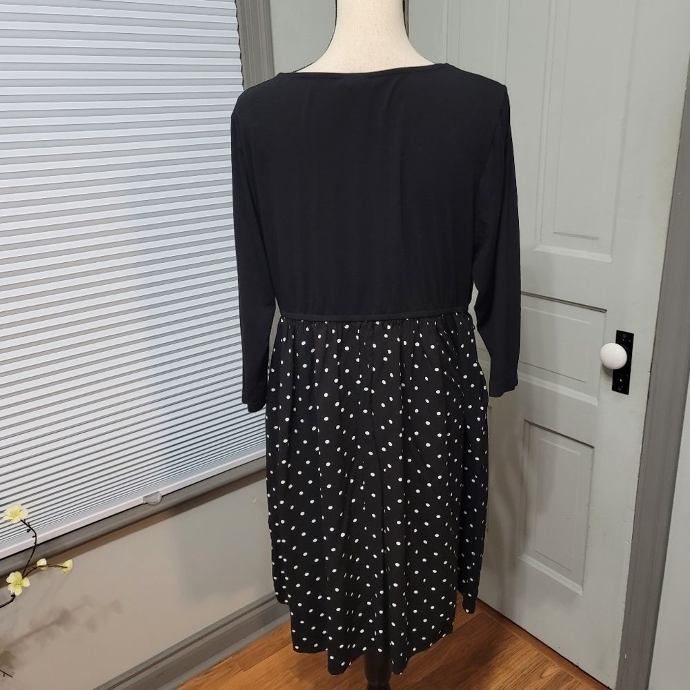 Torrid Mixed Knit Polka Dot Mini Dress With Pockets - Picture 5 of 5